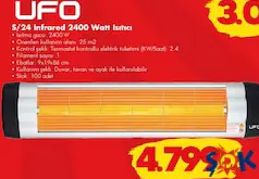 UFO S/24 INFRARED 2400 WATT ISITICI